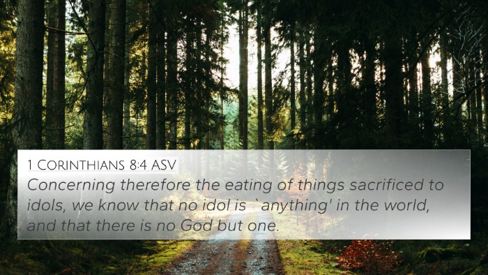 1 Corinthians 8:4 ASV Bible Verse Image