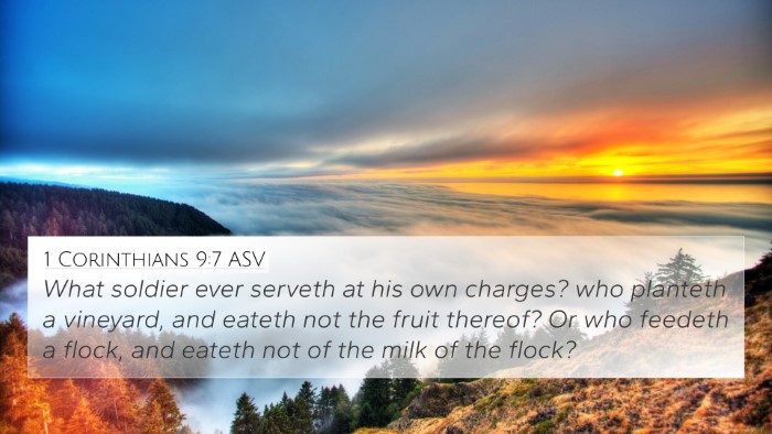 1 Corinthians 9:7 ASV Bible Verse Image