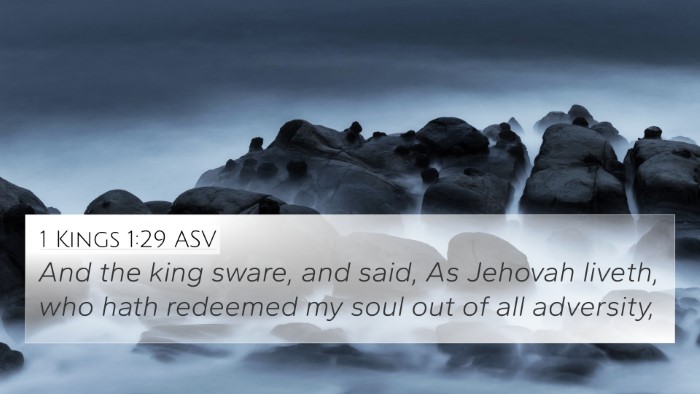 1 Kings 1:29 ASV Bible Verse Image