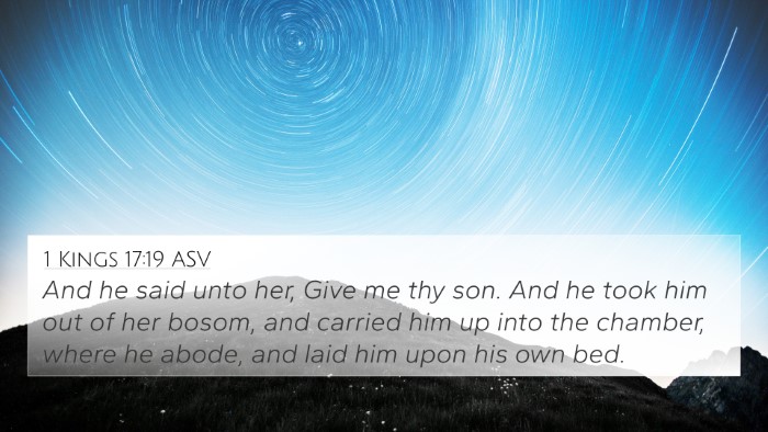1 Kings 17:19 ASV Bible Verse Image