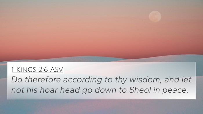 1 Kings 2:6 ASV Bible Verse Image