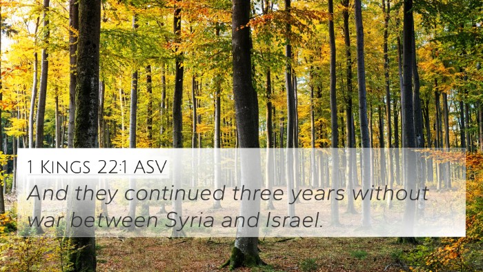 1 Kings 22:1 ASV Bible Verse Image