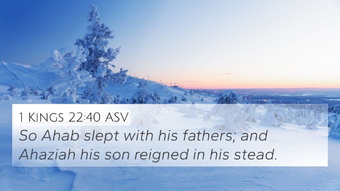 1 Kings 22:40 ASV 4K Wallpaper - So Ahab slept with his fathers; and Ahaziah his - 4K Wallpaper Bible Verse