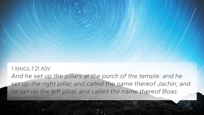 1 Kings 7:21 ASV Bible Verse Image