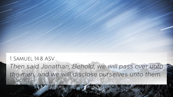1 Samuel 14:8 ASV Bible Verse Image