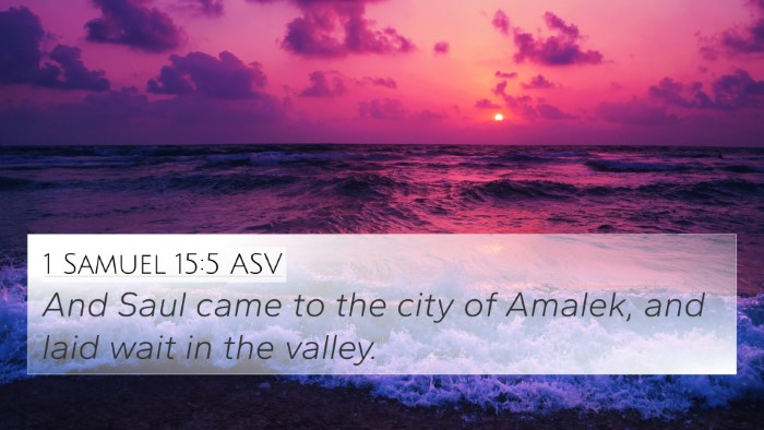 1 Samuel 15:5 ASV 4K Wallpaper - And Saul came to the city of Amalek, and laid - 4K Wallpaper Bible Verse