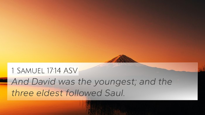1 Samuel 17:14 ASV 4K Wallpaper - And David was the youngest; and the three eldest - 4K Wallpaper Bible Verse