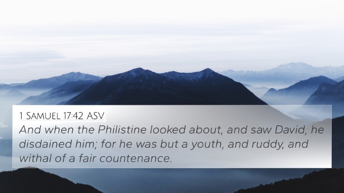 1 Samuel 17:42 ASV Bible Verse Image