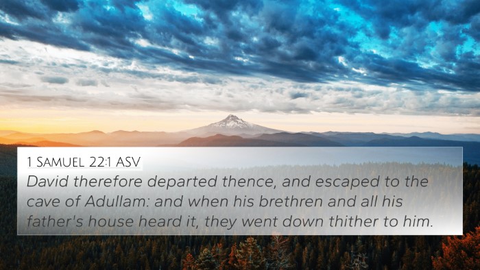 1 Samuel 22:1 ASV Bible Verse Image