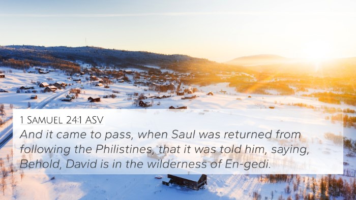 1 Samuel 24:1 ASV 4K Wallpaper - And it came to pass, when Saul was returned from - 4K Wallpaper Bible Verse
