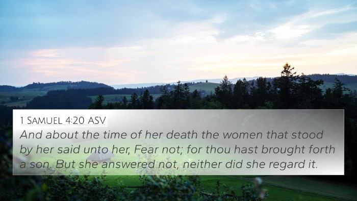 1 Samuel 4:20 ASV Bible Verse Image