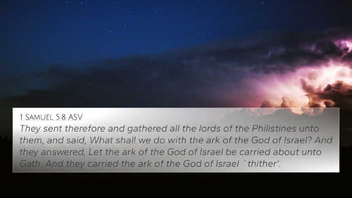 1 Samuel 5:8 ASV Bible Verse Image