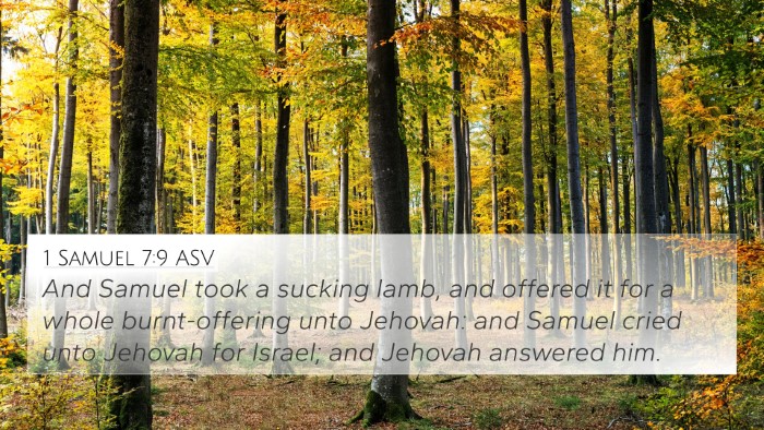 1 Samuel 7:9 ASV Bible Verse Image