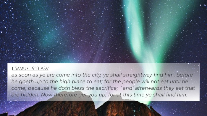 1 Samuel 9:13 ASV Bible Verse Image