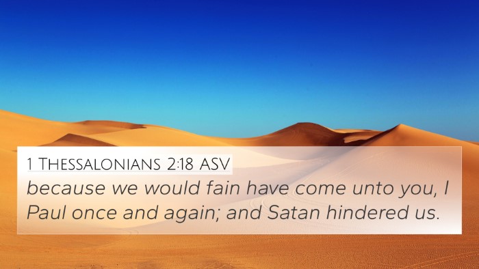 1 Thessalonians 2:18 ASV Bible Verse Image