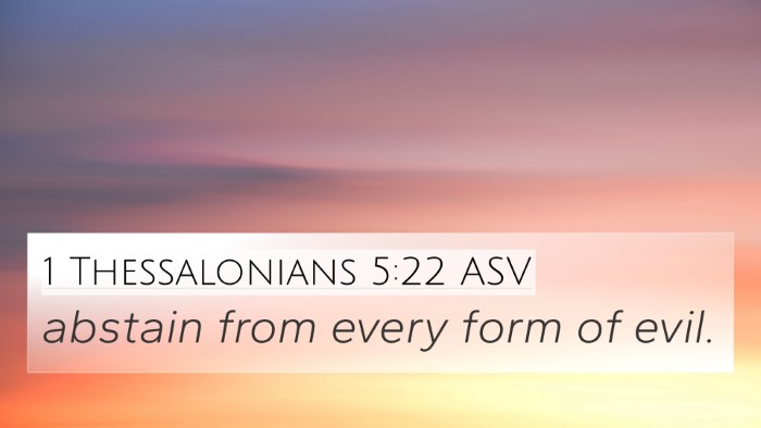 1 Thessalonians 5:22 ASV Bible Verse Image