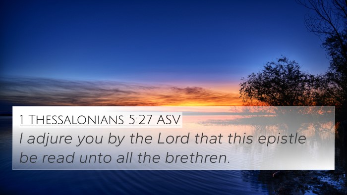 1 Thessalonians 5:27 ASV Bible Verse Image