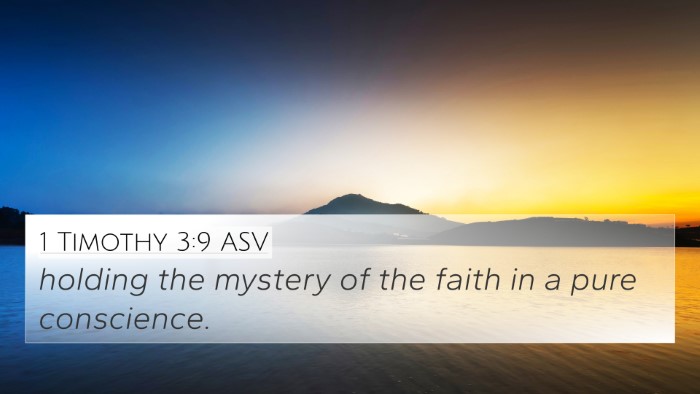 1 Timothy 3:9 ASV Bible Verse Image