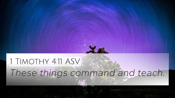 1 Timothy 4:11 ASV Bible Verse Image