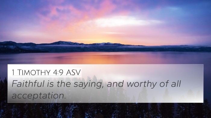 1 Timothy 4:9 ASV Bible Verse Image