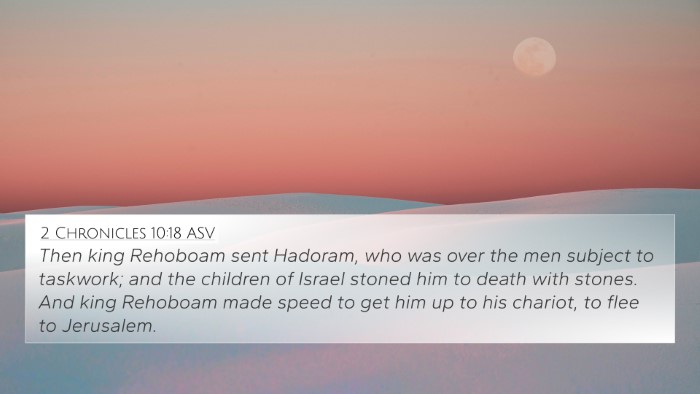 2 Chronicles 10:18 ASV 4K Wallpaper - Then king Rehoboam sent Hadoram, who was over the - 4K Wallpaper Bible Verse