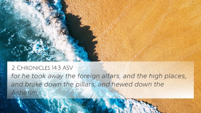 2 Chronicles 14:3 ASV Bible Verse Image