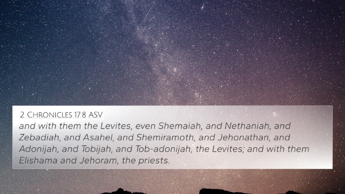 2 Chronicles 17:8 ASV Bible Verse Image