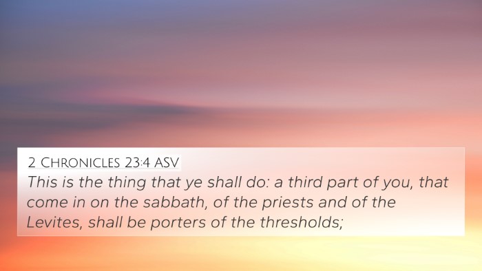 2 Chronicles 23:4 ASV Bible Verse Image