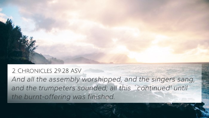 2 Chronicles 29:28 ASV 4K Wallpaper - And all the assembly worshipped, and the singers - 4K Wallpaper Bible Verse