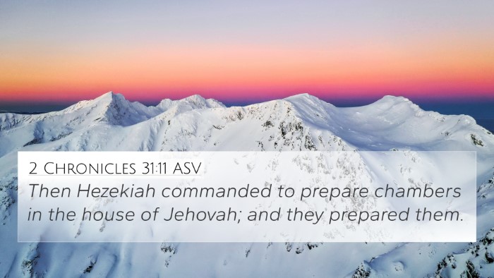 2 Chronicles 31:11 ASV Bible Verse Image