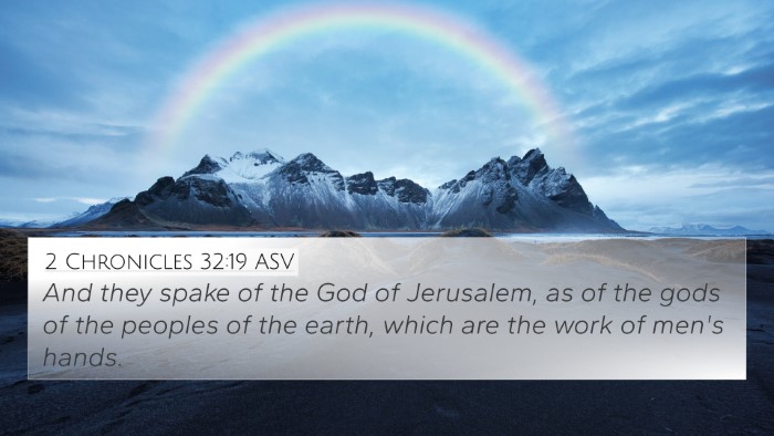 2 Chronicles 32:19 ASV Bible Verse Image