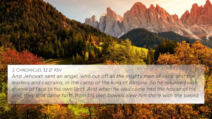 2 Chronicles 32:21 ASV Bible Verse Image