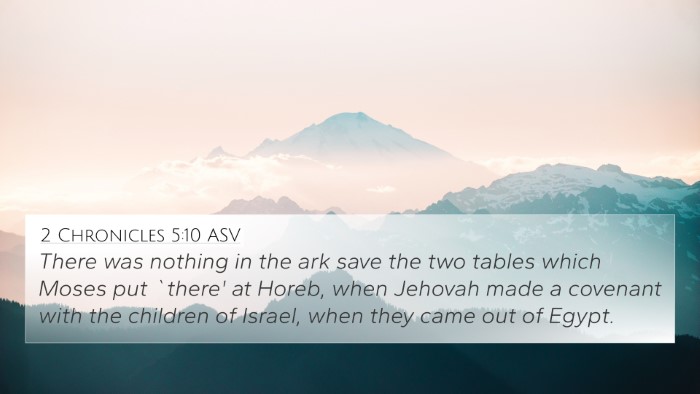 2 Chronicles 5:10 ASV Bible Verse Image