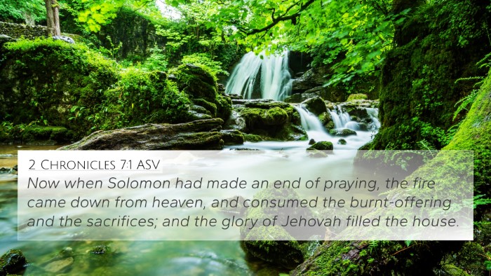 2 Chronicles 7:1 ASV Bible Verse Image