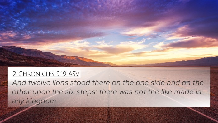 2 Chronicles 9:19 ASV 4K Wallpaper - And twelve lions stood there on the one side and - 4K Wallpaper Bible Verse