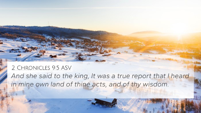 2 Chronicles 9:5 ASV Bible Verse Image