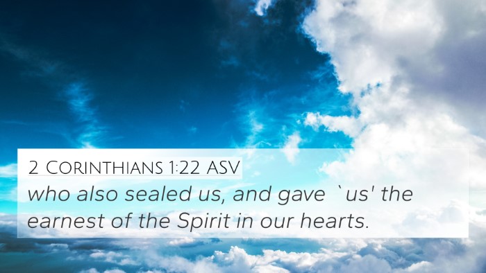 2 Corinthians 1:22 ASV Bible Verse Image