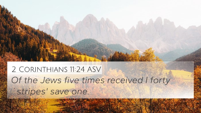 2 Corinthians 11:24 ASV Bible Verse Image