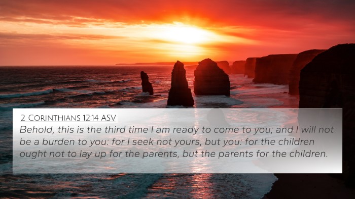 2 Corinthians 12:14 ASV Bible Verse Image