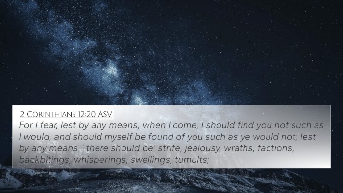 2 Corinthians 12:20 ASV Bible Verse Image