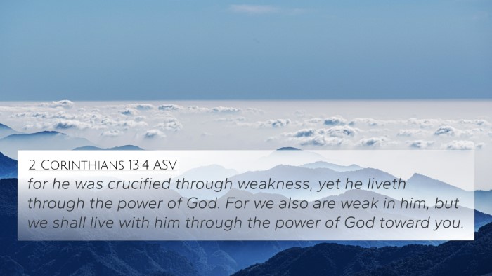 2 Corinthians 13:4 ASV Bible Verse Image