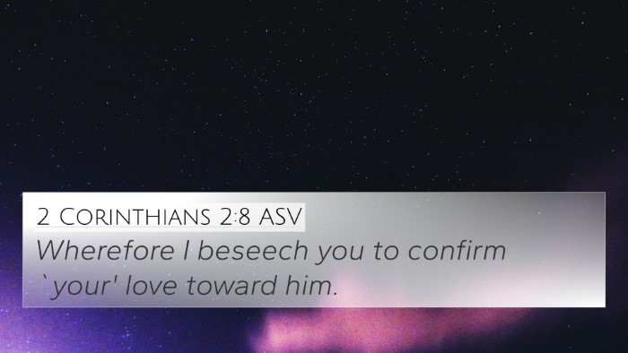 2 Corinthians 2:8 ASV 4K Wallpaper - Wherefore I beseech you to confirm `your' love - 4K Wallpaper Bible Verse