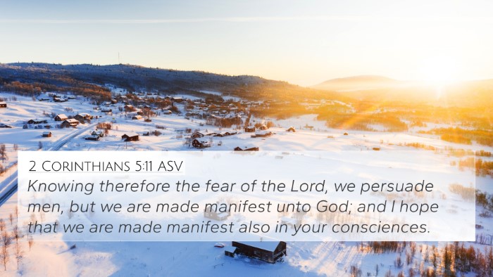 2 Corinthians 5:11 ASV Bible Verse Image
