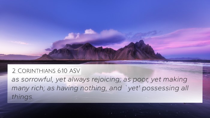 2 Corinthians 6:10 ASV Bible Verse Image