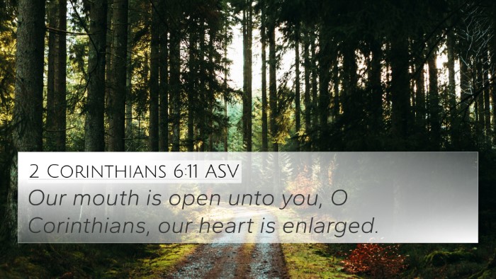 2 Corinthians 6:11 ASV Bible Verse Image
