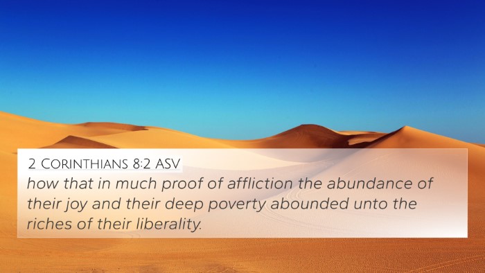 2 Corinthians 8:2 ASV Bible Verse Image