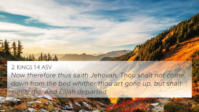 2 Kings 1:4 ASV Bible Verse Image