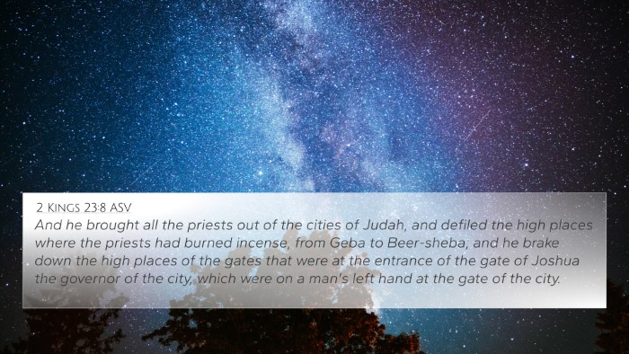2 Kings 23:8 ASV 4K Wallpaper - And he brought all the priests out of the cities - 4K Wallpaper Bible Verse