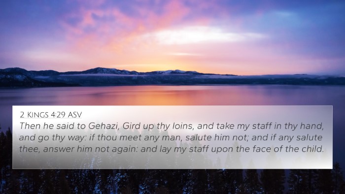 2 Kings 4:29 ASV Bible Verse Image