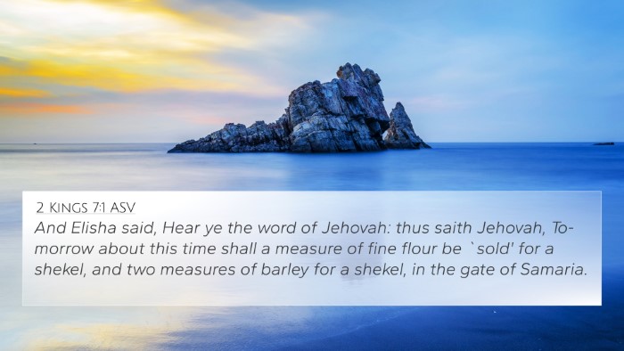 2 Kings 7:1 ASV Bible Verse Image